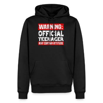 official teenager - Men's Premium Hoodie - black - Front - Nico (187cm) & Julia (174cm)