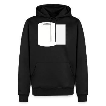 Toilet Paper Roll - Men's Premium Hoodie - black - Front - Nico (187cm) & Julia (174cm)