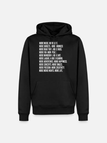 More music More love More sunsets More kindness - Men's Premium Hoodie - black