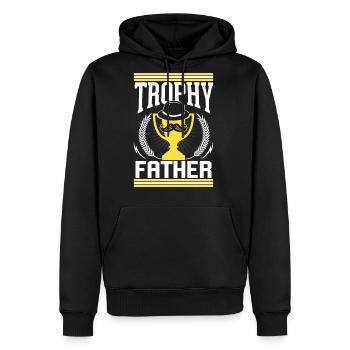 Mustache Trophy Father Award Best Dad Bearded - Men's Premium Hoodie - black - Front - Nico (187cm) & Julia (174cm)