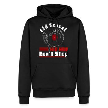 Old School Vinyl Hip Hop Music - Men's Premium Hoodie - black - Front - Nico (187cm) & Julia (174cm)