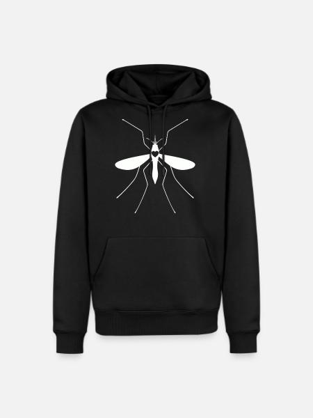 Mosquito Silhouette Heart - Men's Premium Hoodie - black