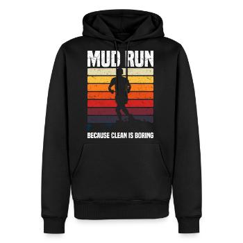 Mud Run - Men's Premium Hoodie - black - Front - Nico (187cm) & Julia (174cm)