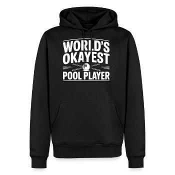 World's Okayest Pool Player - Men's Premium Hoodie - black - Front - Nico (187cm) & Julia (174cm)