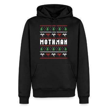 Mothman Ugly Christmas Sweater - Men's Premium Hoodie - black - Front - Nico (187cm) & Julia (174cm)