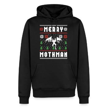 Mothman Ugly Christmas Sweater Merry Mothman - Men's Premium Hoodie - black - Front - Nico (187cm) & Julia (174cm)