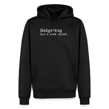 A Sock Thief Hedgehog - Men's Premium Hoodie - black - Front - Nico (187cm) & Julia (174cm)