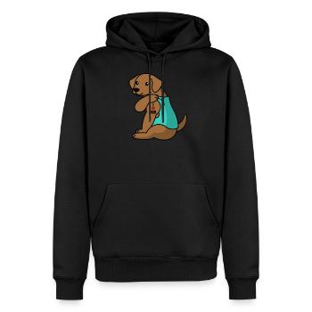 I Love Mom Tattoo Vizsla - Men's Premium Hoodie - black - Front - Nico (187cm) & Julia (174cm)