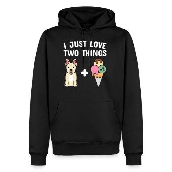 Ice Cream And Cream French Bulldog - Men's Premium Hoodie - black - Front - Nico (187cm) & Julia (174cm)