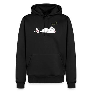 Westie Sake Drunk - Men's Premium Hoodie - black - Front - Nico (187cm) & Julia (174cm)