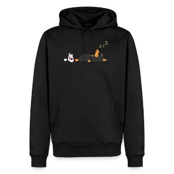 Miniature Pinscher Sake Drunk - Men's Premium Hoodie - black - Front - Nico (187cm) & Julia (174cm)