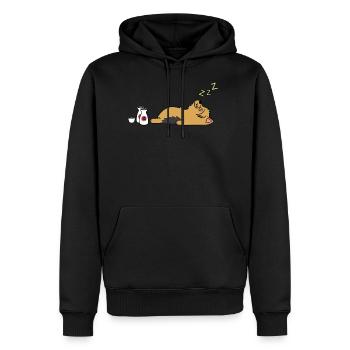 Yorkshire Terrier Sake Drunk - Men's Premium Hoodie - black - Front - Nico (187cm) & Julia (174cm)