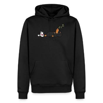 Dachshund Sake Drunk - Men's Premium Hoodie - black - Front - Nico (187cm) & Julia (174cm)