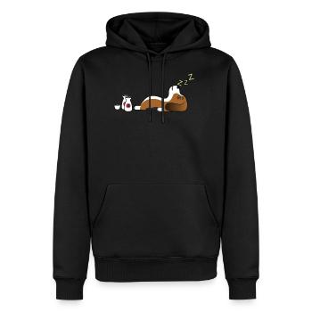 Basset Hound Sake Drunk - Men's Premium Hoodie - black - Front - Nico (187cm) & Julia (174cm)