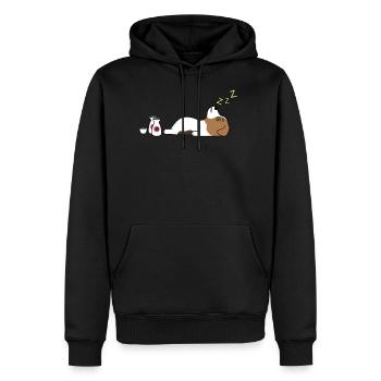 Jack Russell Terrier Sake Drunk - Men's Premium Hoodie - black - Front - Nico (187cm) & Julia (174cm)