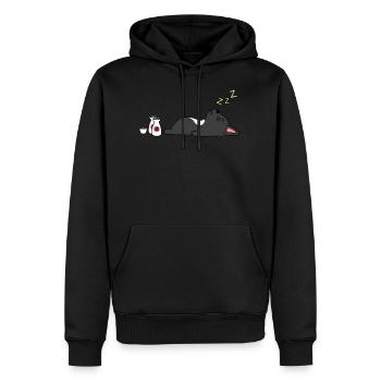 French Bulldog Sake Drunk - Men's Premium Hoodie - black - Front - Nico (187cm) & Julia (174cm)