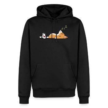 Corgi Sake Drunk - Men's Premium Hoodie - black - Front - Nico (187cm) & Julia (174cm)