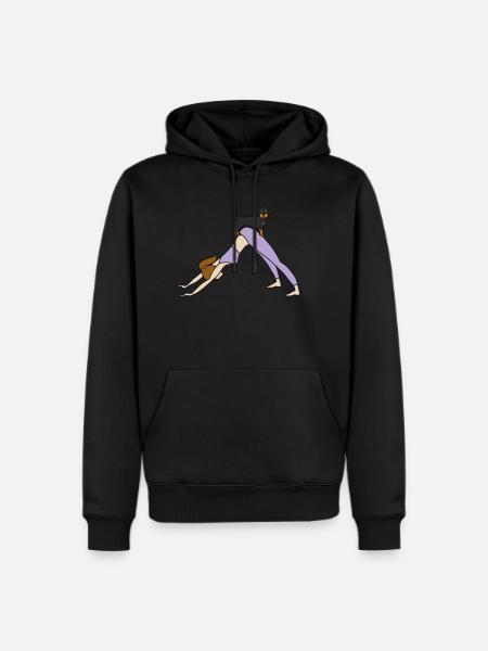 Rottweiler Yoga Workout - Men's Premium Hoodie - black