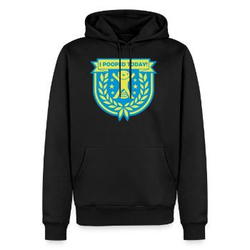 I pooped today quote - Men's Premium Hoodie - black - Front - Nico (187cm) & Julia (174cm)