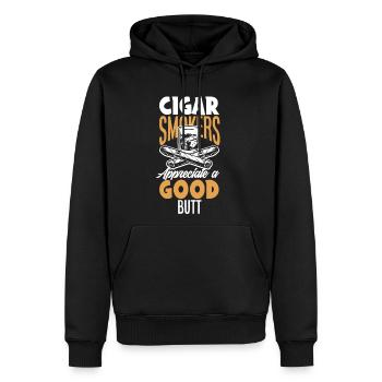 Cigar Smokers Appreciate A Good Butt Smoker Gift - Men's Premium Hoodie - black - Front - Nico (187cm) & Julia (174cm)