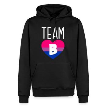 Team B Bi Pride Bisexual Bi Pride Flag - Men's Premium Hoodie - black - Front - Nico (187cm) & Julia (174cm)