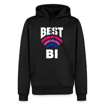 Best Bi LGBTQ Bisexual Bi Pride - Men's Premium Hoodie - black - Front - Nico (187cm) & Julia (174cm)