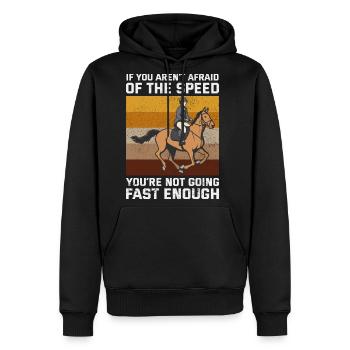 Barrel Racer Rodeo Racing Horse Riding Race Funny - Men's Premium Hoodie - black - Front - Nico (187cm) & Julia (174cm)