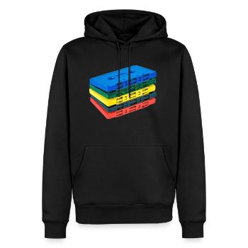 Mixtape Old School Music Colorful Cassettes - Men's Premium Hoodie - black - Front - Nico (187cm) & Julia (174cm)