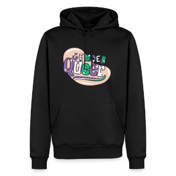 gender queer - Men's Premium Hoodie - black - Front - Nico (187cm) & Julia (174cm)