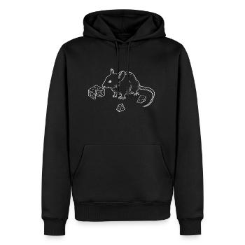Cute Rat Cheese Rats - Men's Premium Hoodie - black - Front - Nico (187cm) & Julia (174cm)