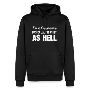 Witty as Hell Publicist Gift - Men's Premium Hoodie - black - Front - Nico (187cm) & Julia (174cm)