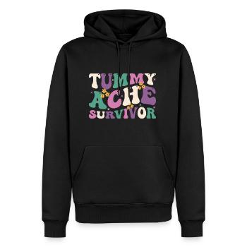 Tummy Ache Survivor Vintage - Men's Premium Hoodie - black - Front - Nico (187cm) & Julia (174cm)