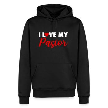 Love my Pastor Disciple And Christian Gift - Men's Premium Hoodie - black - Front - Nico (187cm) & Julia (174cm)