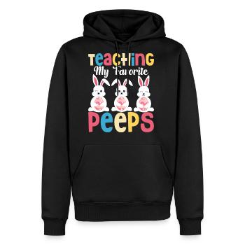 Easter Bunny - Men's Premium Hoodie - black - Front - Nico (187cm) & Julia (174cm)