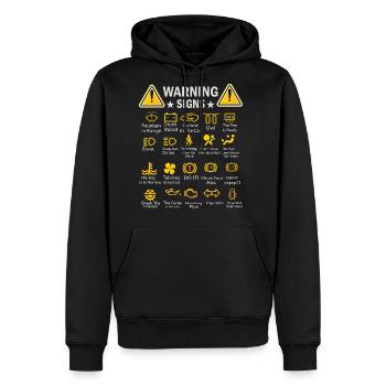 Warning Signs Driving Cool Auto Mechanic Engineer - Men's Premium Hoodie - black - Front - Nico (187cm) & Julia (174cm)