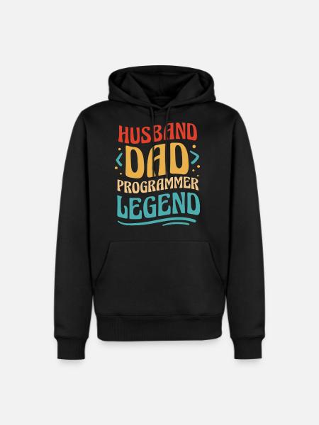 Husband dad programmer - Men's Premium Hoodie - black