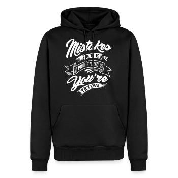 typography mistake are proof thatyour thing - Men's Premium Hoodie - black - Front - Nico (187cm) & Julia (174cm)