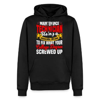 Maintenance Man Gifts Clothing Premium - Men's Premium Hoodie - black - Front - Nico (187cm) & Julia (174cm)