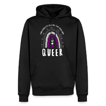 Queer Ace Pride Boho Rainbow - Men's Premium Hoodie - black - Front - Nico (187cm) & Julia (174cm)