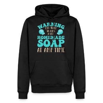 Handmade Soap Making Soap Maker - Men's Premium Hoodie - black - Front - Nico (187cm) & Julia (174cm)