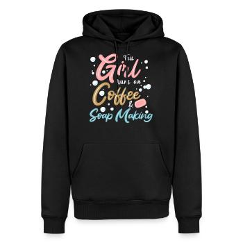 Coffee & Soap Making Soap Maker - Men's Premium Hoodie - black - Front - Nico (187cm) & Julia (174cm)