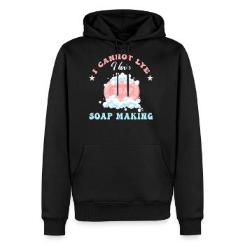 Soap Making Soap Maker - Men's Premium Hoodie - black - Front - Nico (187cm) & Julia (174cm)