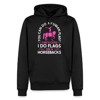 I Do Flags on a Horseback Vaulting - Men's Premium Hoodie - black - Front - Nico (187cm) & Julia (174cm)