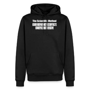 The Scientific Method Fuck around and Find Out Per - Men's Premium Hoodie - black - Front - Nico (187cm) & Julia (174cm)