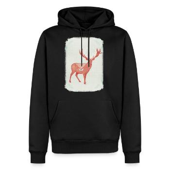 Christmas Stag - Men's Premium Hoodie - black - Front - Nico (187cm) & Julia (174cm)