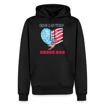 One nation under dog - Men's Premium Hoodie - black - Front - Nico (187cm) & Julia (174cm)