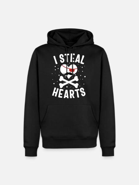 I Steal Hearts Pirate - Men's Premium Hoodie - black
