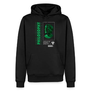 Philiosophy Streetwear - Men's Premium Hoodie - black - Front - Nico (187cm) & Julia (174cm)