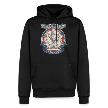 Mothman Ate My Ass at Denny's vintage - Men's Premium Hoodie - black - Front - Nico (187cm) & Julia (174cm)