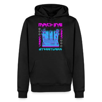 Machine Streetwear - Men's Premium Hoodie - black - Front - Nico (187cm) & Julia (174cm)